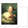 A Young Woman With a Macaw, 18th century by Giovanni Battista Tiepolo