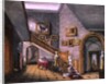 The Staircase, Strood Park, f26 from An Album of Interiors, 1843 by Charlotte Bosanquet