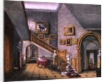 The Staircase, Strood Park, f26 from An Album of Interiors, 1843 by Charlotte Bosanquet