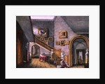 The Staircase, Strood Park, f26 from An Album of Interiors, 1843 by Charlotte Bosanquet