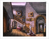 The Staircase, Strood Park, f26 from An Album of Interiors, 1843 by Charlotte Bosanquet