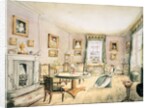The Drawing Room, East Wood, Hay, f54 from an Album of Interiors, 1843 by Charlotte Bosanquet
