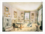 The Drawing Room, East Wood, Hay, f54 from an Album of Interiors, 1843 by Charlotte Bosanquet