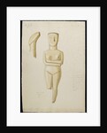 Drawing of a marble Cycladic Figure, Syros 1809 by Thomas Burgon