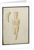 Drawing of a marble Cycladic Figure, Syros 1809 by Thomas Burgon