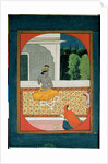 Krishna discards his garland; an illustration to the Sat Sai of Bihari Lal, 19th century by Indian School
