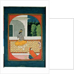 Krishna discards his garland; an illustration to the Sat Sai of Bihari Lal, 19th century by Indian School