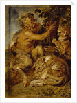 A Satyr pressing Grapes with a Tiger and Leopard, c.1618 by Peter Paul Rubens