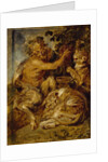 A Satyr pressing Grapes with a Tiger and Leopard, c.1618 by Peter Paul Rubens