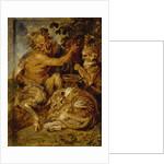 A Satyr pressing Grapes with a Tiger and Leopard, c.1618 by Peter Paul Rubens
