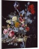 A Vase of Flowers with a Watch by Willem van (after) Aelst