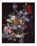 A Vase of Flowers with a Watch by Willem van (after) Aelst