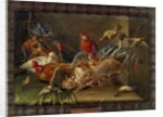 Decorative Still-Life Composition with Birds and Two Bats by Jan van the Elder Kessel