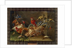 Decorative Still-Life Composition with Birds and Two Bats by Jan van the Elder Kessel