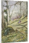 Wooded Slope with four Figures by John William Inchbold