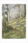 Wooded Slope with four Figures by John William Inchbold
