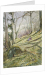 Wooded Slope with four Figures by John William Inchbold