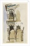 Part of the Façade of the destroyed Church of San Michele in Foro, Lucca, sketched in Colour, 30 June - 1 July 1846 by John Ruskin