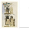 Part of the Façade of the destroyed Church of San Michele in Foro, Lucca, sketched in Colour, 30 June - 1 July 1846 by John Ruskin