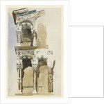 Part of the Façade of the destroyed Church of San Michele in Foro, Lucca, sketched in Colour, 30 June - 1 July 1846 by John Ruskin