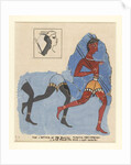 Fragments of a fresco from Knossos, with modern restorations; soldiers at the run, c.1450-1400 BC by Greek school