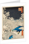 Yūhi Hill and Drum Bridge at Meguro, 1857 by Ando or Utagawa Hiroshige