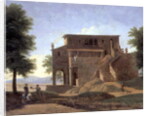 An Italian Villa with Figures, 19th century by Jean Victor Bertin