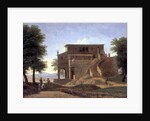 An Italian Villa with Figures, 19th century by Jean Victor Bertin