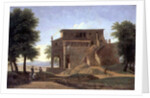 An Italian Villa with Figures, 19th century by Jean Victor Bertin