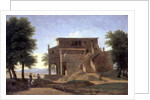 An Italian Villa with Figures, 19th century by Jean Victor Bertin