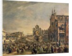 Pope Pius VI Blessing the Multitude on the Campo SS. Giovanni and Paolo, 18th century by Francesco Guardi