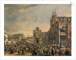 Pope Pius VI Blessing the Multitude on the Campo SS. Giovanni and Paolo, 18th century by Francesco Guardi