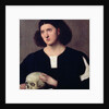 Portrait of a Young Man with a Skull, 17th century oil on canvas) by Bernardino Licinio