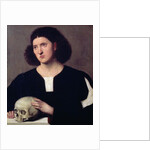 Portrait of a Young Man with a Skull, 17th century oil on canvas) by Bernardino Licinio