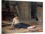Girl by the Fireside, 1867 by Frank Holl