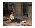 Girl by the Fireside, 1867 by Frank Holl