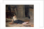 Girl by the Fireside, 1867 by Frank Holl