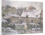 A Farm at Montfoucault: Effect of Snow, 1876 by Camille Pissarro