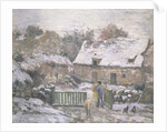 A Farm at Montfoucault: Effect of Snow, 1876 by Camille Pissarro