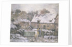 A Farm at Montfoucault: Effect of Snow, 1876 by Camille Pissarro