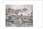 A Farm at Montfoucault: Effect of Snow, 1876 by Camille Pissarro
