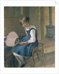 Portrait of Jeanne Holding a Fan, 19th century by Camille Pissarro