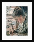 Portrait of Madame Pissarro sewing beside a Window, 19th century by Camille Pissarro