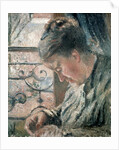 Portrait of Madame Pissarro sewing beside a Window, 19th century by Camille Pissarro
