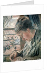 Portrait of Madame Pissarro sewing beside a Window, 19th century by Camille Pissarro