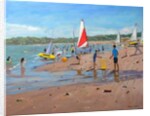 Cricket and red and white sail, Abersoch, 2011 by Andrew Macara