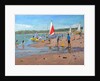 Cricket and red and white sail, Abersoch, 2011 by Andrew Macara