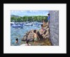 Climbing rocks, Tenby Harbour, 2016 by Andrew Macara