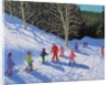 Children's ski lesson, Courchevel to La Tania, 2019 by Andrew Macara