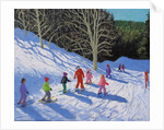 Children's ski lesson, Courchevel to La Tania, 2019 by Andrew Macara